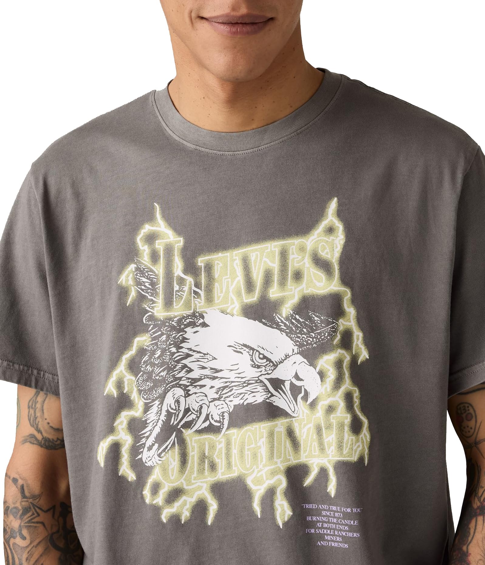 Levi's Ss Relaxed Fit Tee Lightning Eagle Smoke, Lightning Eagle Smok, L