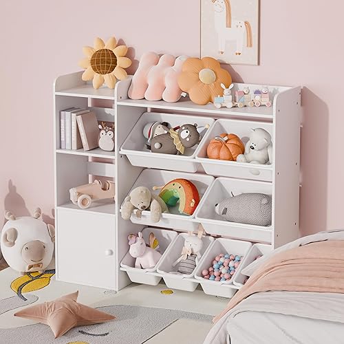 Miniatura 2 de Xilingol Organizador de almacenamiento de juguetes para niños, organizadores de juguetes de 4 niveles con 8 contenedores de almacenamiento