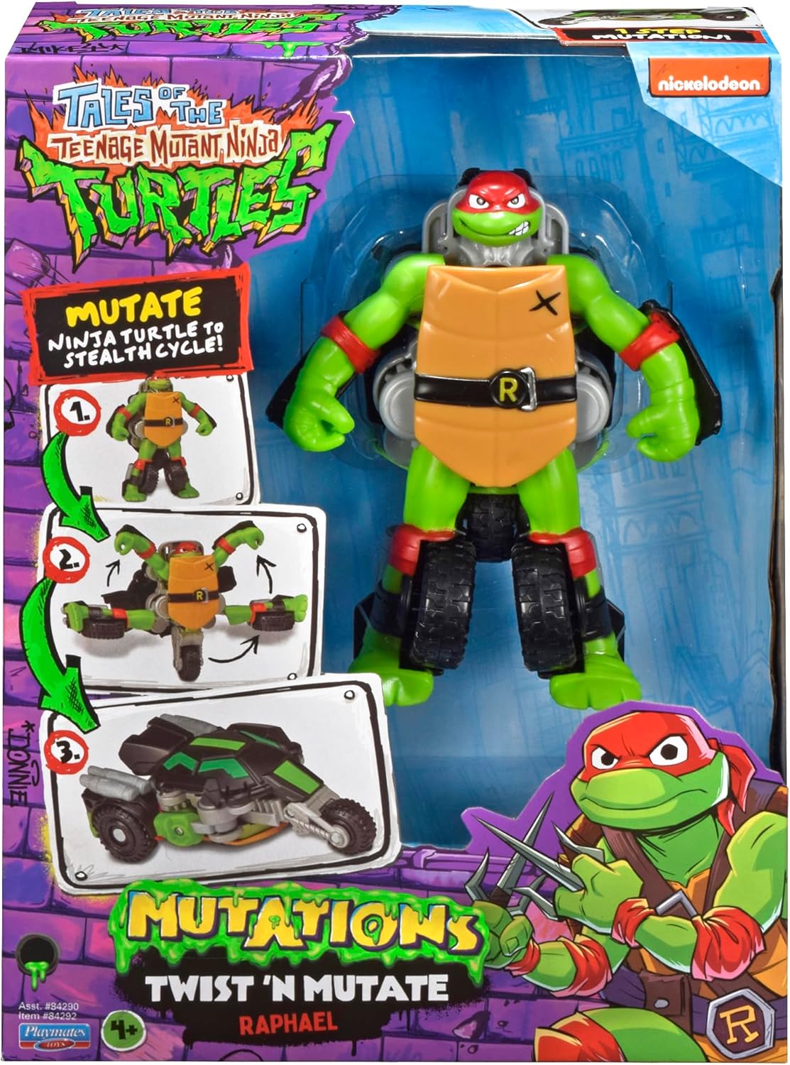 Tales of Teenage Mutant Ninja Turtles: Mutations Twist N Mutate Raphael. Transforms from Action Figure to Stealth Vehicle