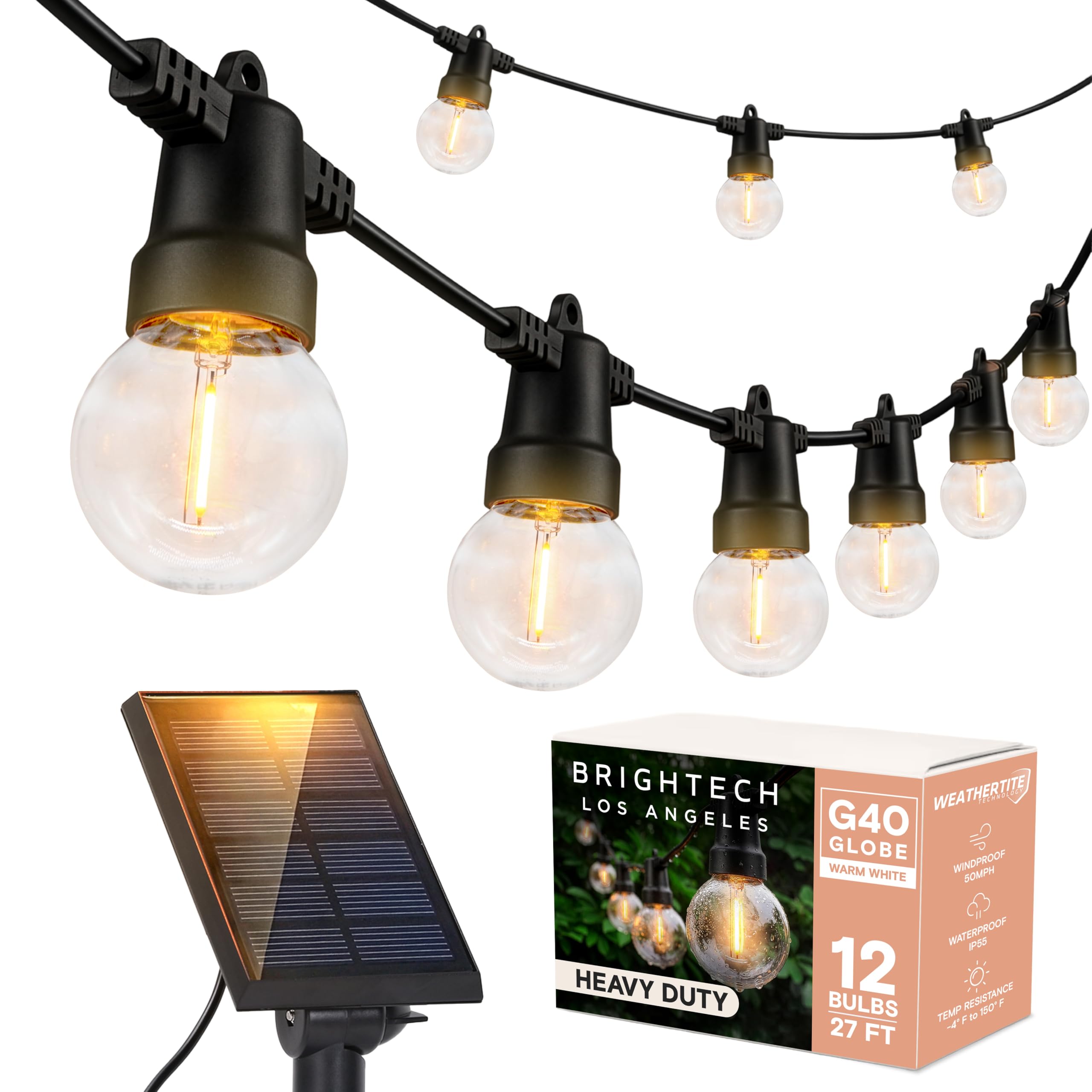 Amazon | Brightech Ambience Pro 太陽光発電 屋外ストリングライト