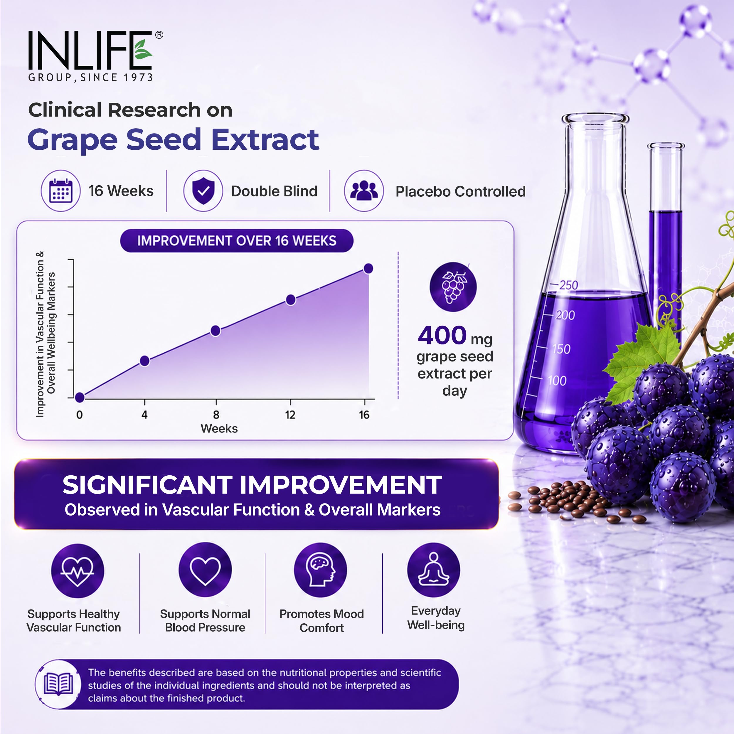 INLIFE Grape Seed Extract Supplement 400mg, 95% OPC, 60 Veg Caps — Amazon image 4