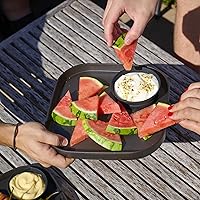 Vista 6 de madesmart Dipware Reusable Dining Plate/Serving Tray for Appetizers and Snacks, Food-Safe Appetizer Serving Platter with Removable Dip Bowl, Carbon