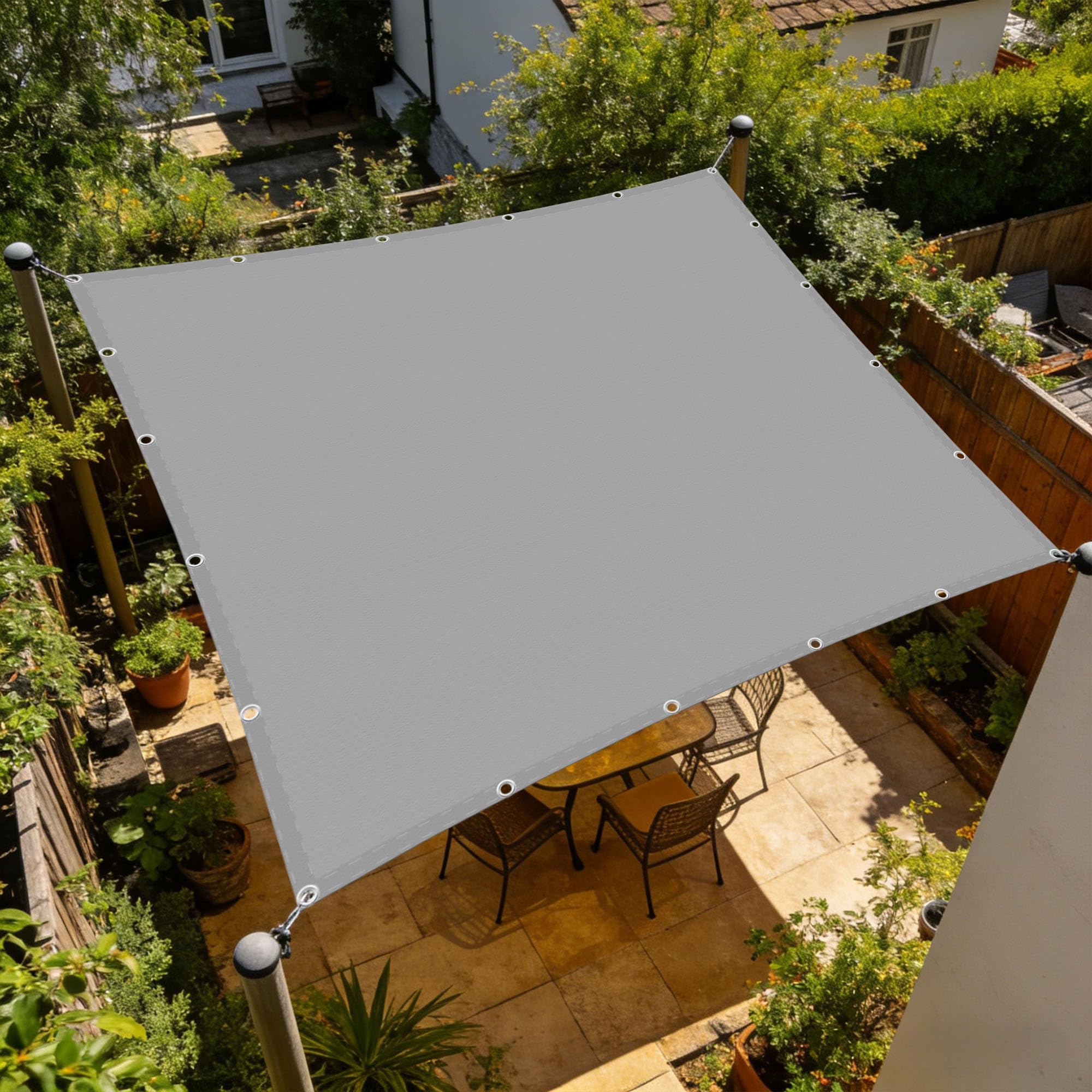 sonnensegel stoff winddurchlässig Sonnenschutz 180 x 260 cm Robust Sichtschutz für Balkon Wetterfest Reißfest für Patio Hinterhof Rasengarten Outdooraktivitäten, Hellgrau Meet the all-new MILLENIUM Stapelbar Style:Bottom Label #2