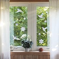 Vista 3 de DailyTresaures - 33 calcomanías anticolisión para ventana, de vinilo de prisma multiformas, con 6 reflectores en forma de espiral para golpes