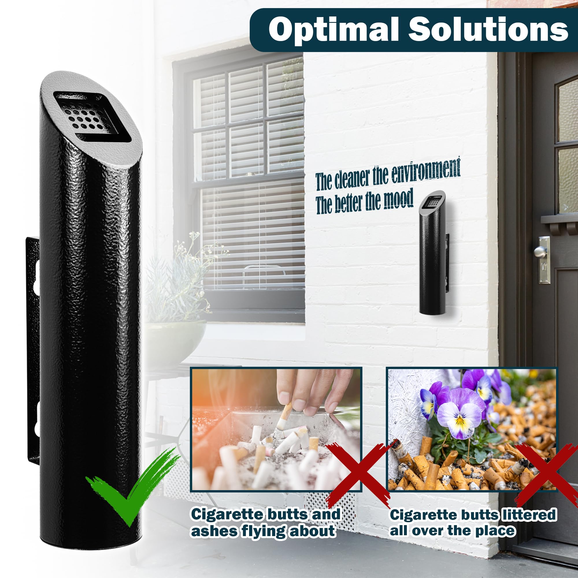 Amazon.com: Cigarette Butt Disposal,Receptacle,Ashtray,Bin,Fireproof,  Prevention of Waterlogging, Corrosion Resistant, Smokeless, Suitable for  Indoor,Outdoor,Offices,Toilets,Smoking Areas.Black : Industrial & Scientific