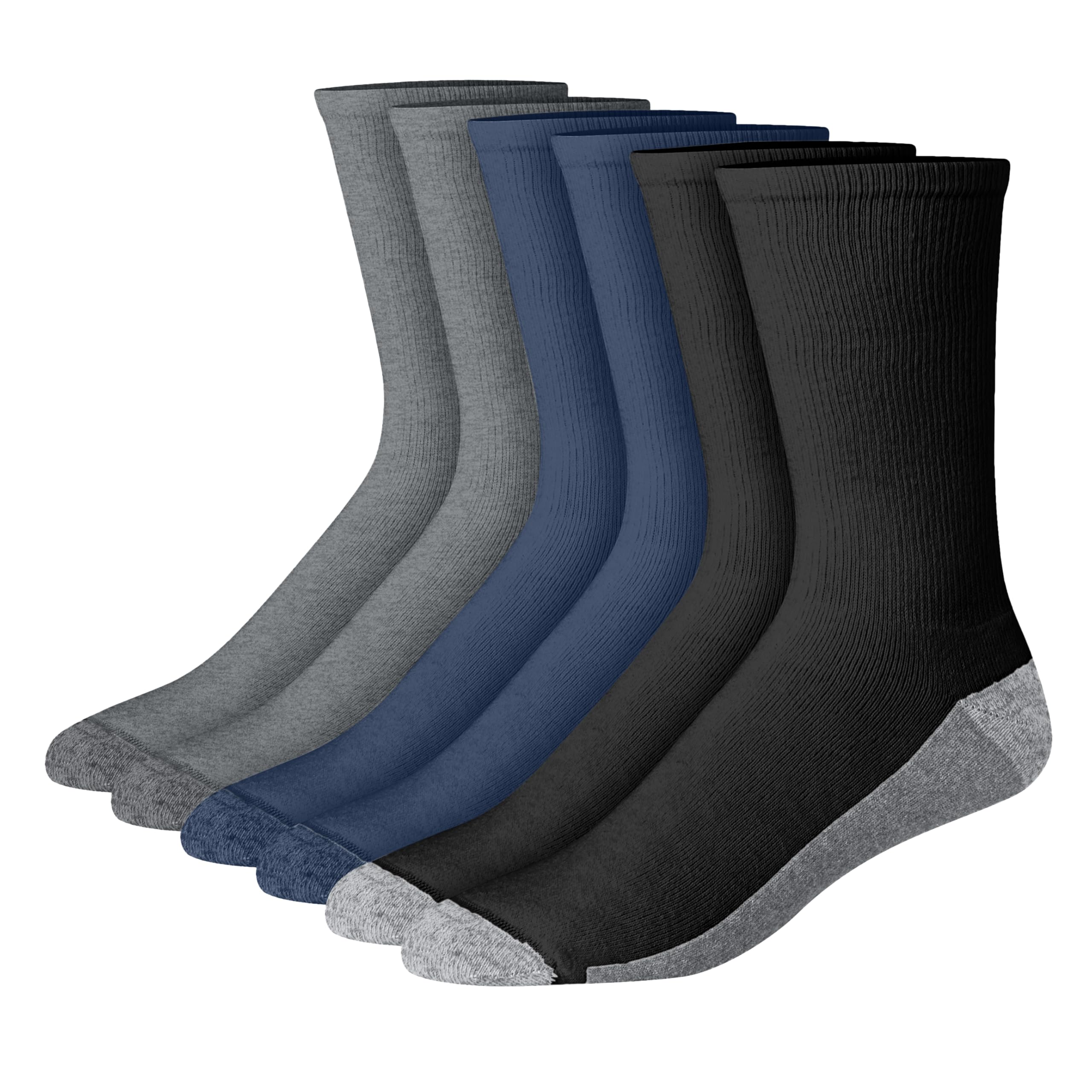 Buy Hanes Men's Max Cushioned Crew Socks, MoistureWicking with Odor