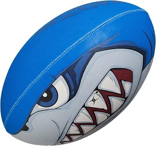 Gilbert Shark Bite Force Rugby Ball - Durable Grippy Design for Training, Beach Play & Fun Gifts
