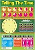 A3 Telling the Time Poster – Wipe-Clean Educational Wall Chart for Kids, KS1 Time Learning Activity