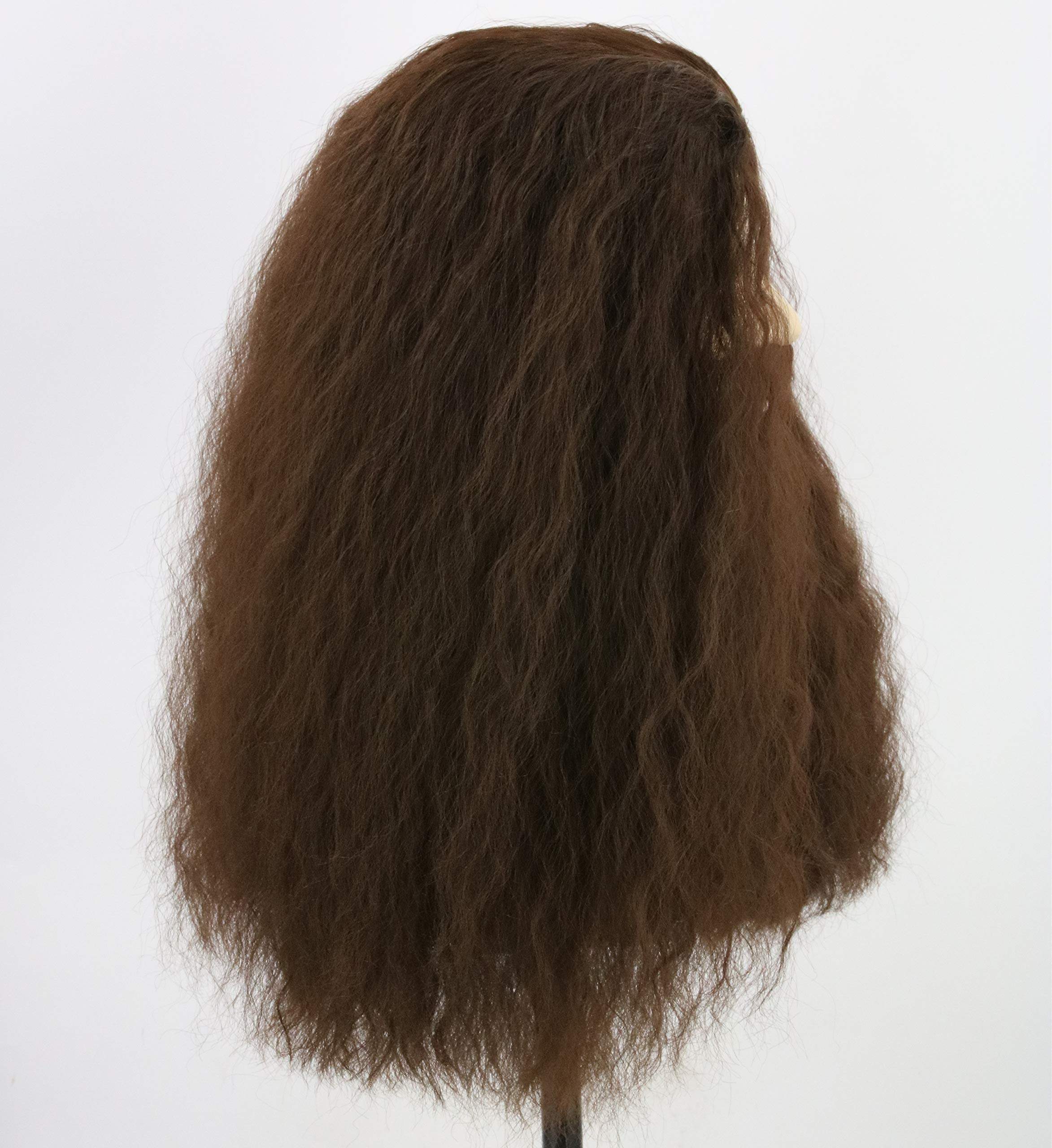 Topcosplay Parrucca e Barba Lunga da Uomo Cosplay Mago Stregone per Halloween Carnevale (Marrone)