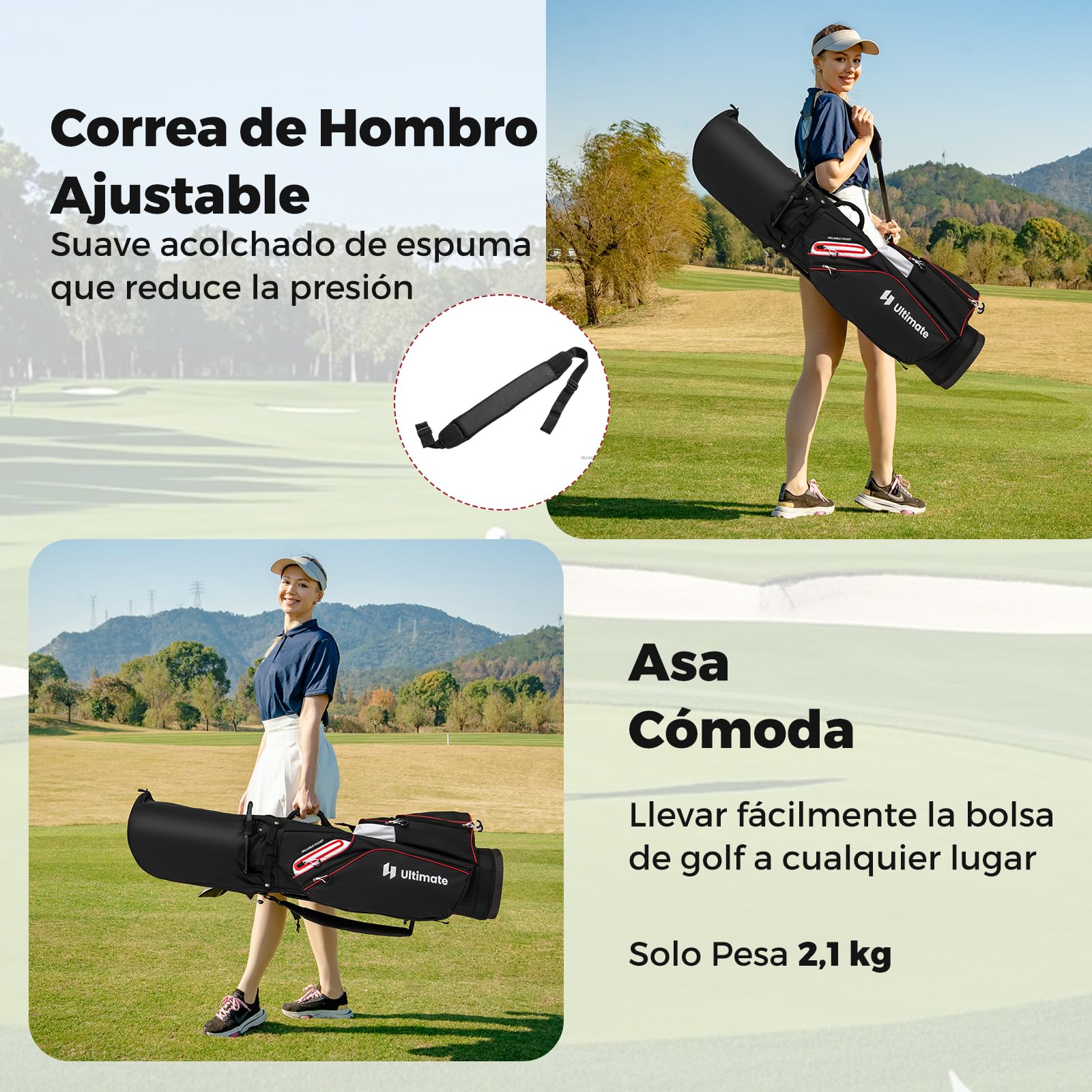 COSTWAY Bolsa Golf con 14 Divisores, Correa para el Hombro