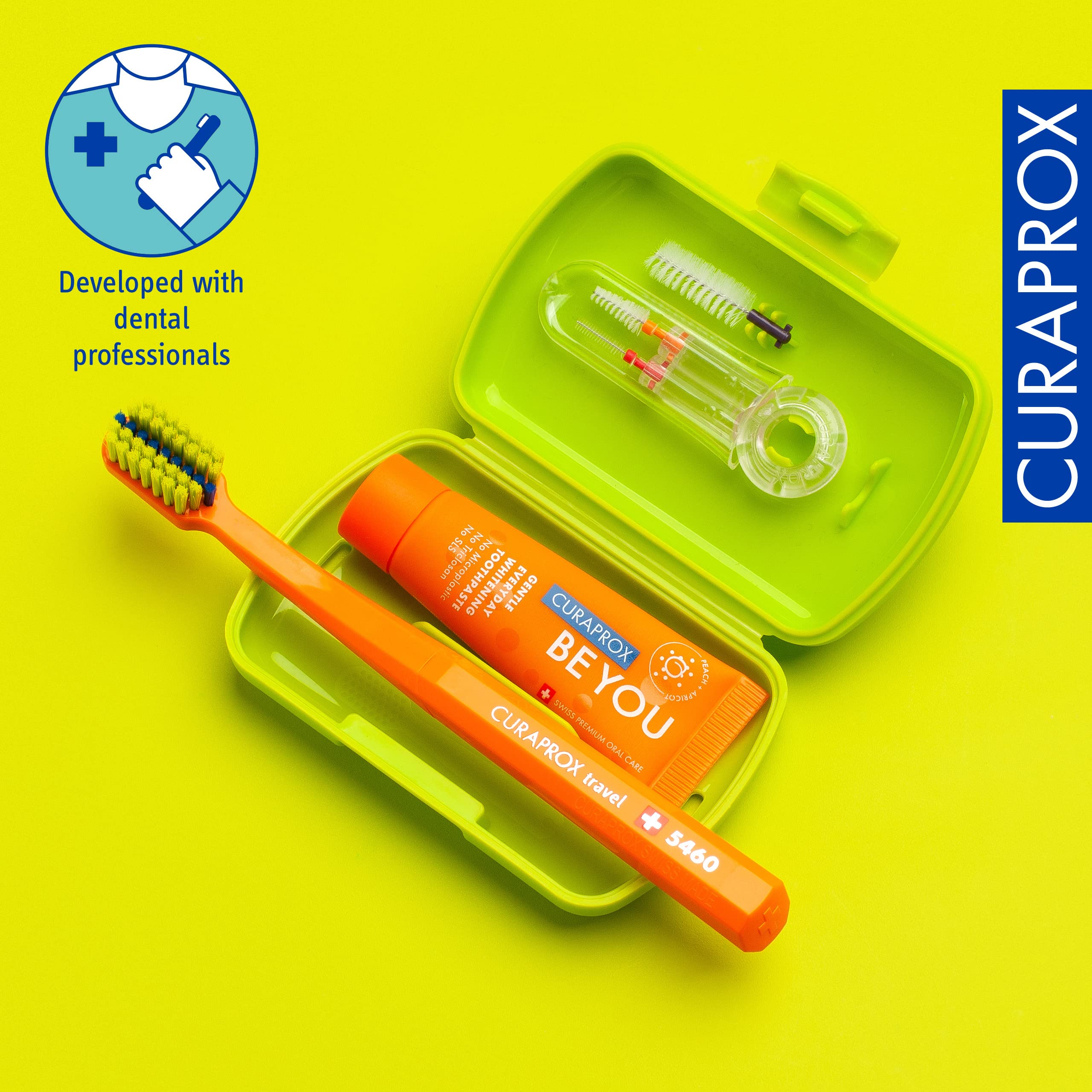 Curaprox Ortodonti Travel Seti (5460 Orho Fırça + Be You Diş Macunu + 3 Adet Arayüz Fırçası)