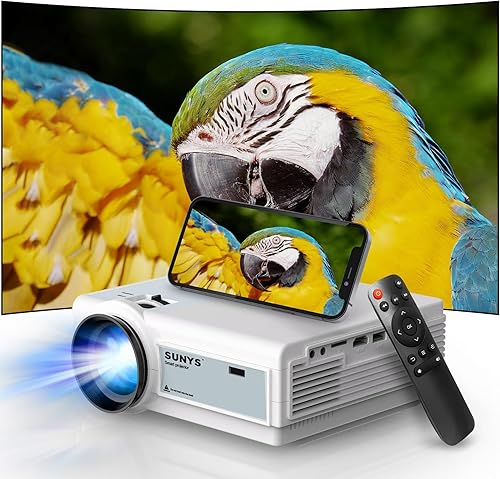 Mini proyector con WiFi y Bluetooth, 12000L Native 1080P HD proyector 4K compatible, proyector de teléfono portátil para Android e IOS, HDMIUSBPCTV