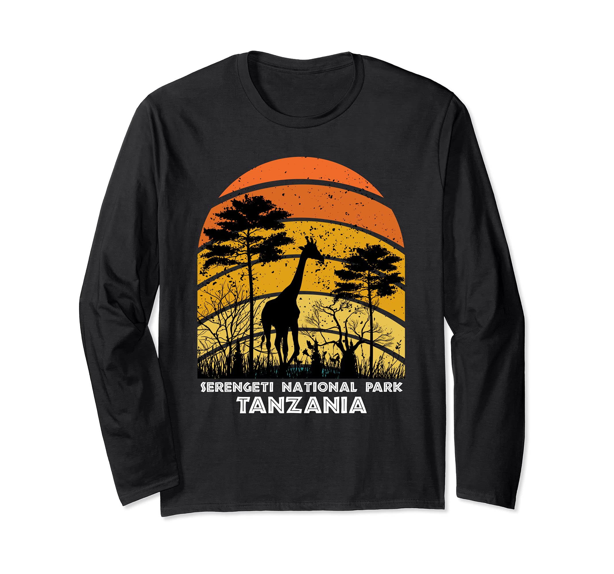 Phinda Game Reserve, South Africa Africa Safari Long Sleeve T-Shirt, Black