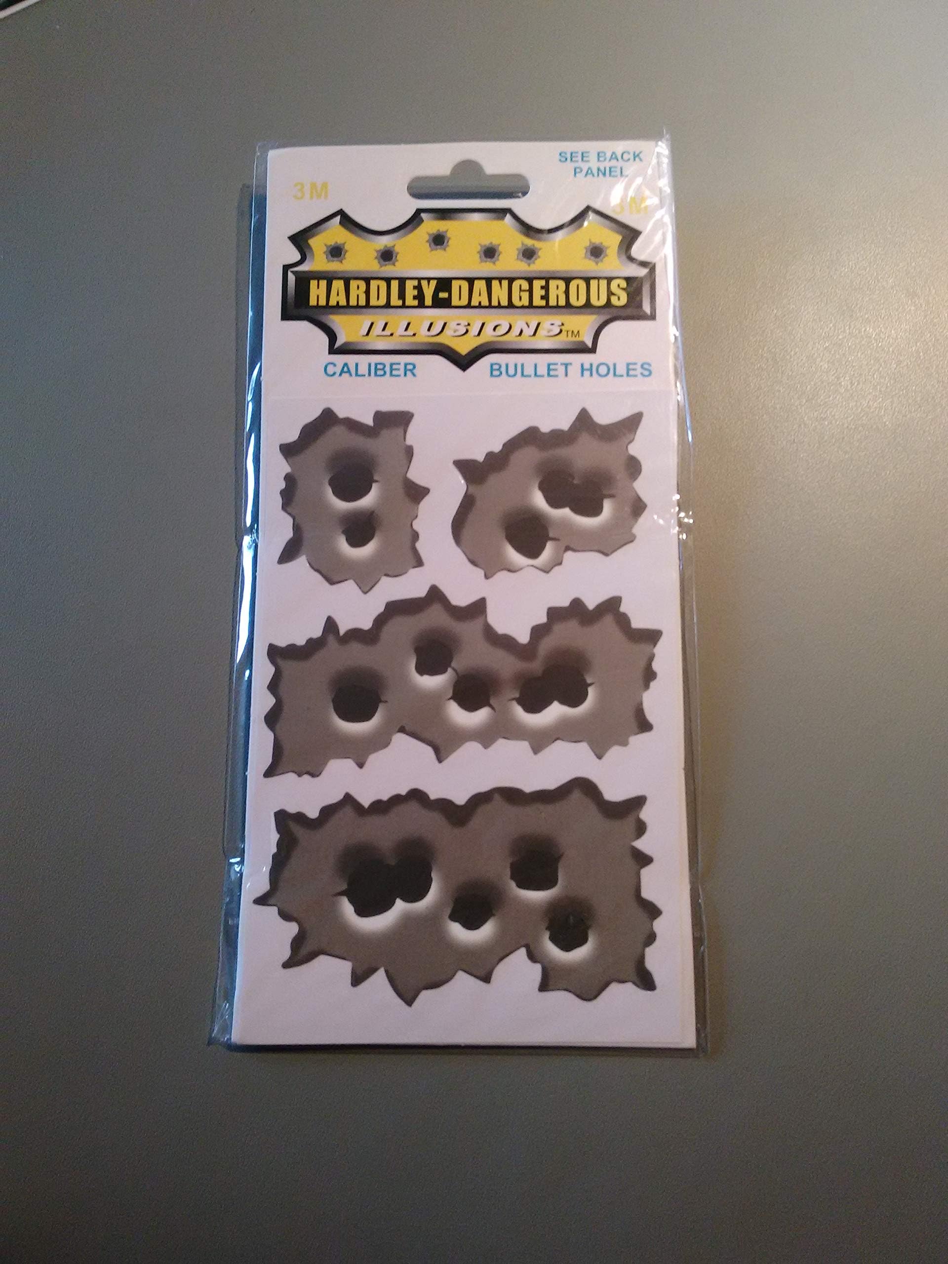 Rapid Fire Strafe Machine Gun Bullet Hole Splashproof Vinyl Car Helmet Stickers (.38 Calibre) Funny Joke