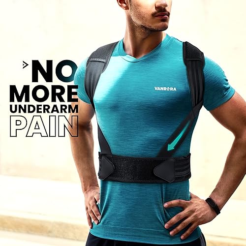 Miniatura 4 de VANRORA Corrector de postura para mujeres y hombres soporte de espalda totalmente ajustable y cómodo enderezador de apoyo para columna vertebral