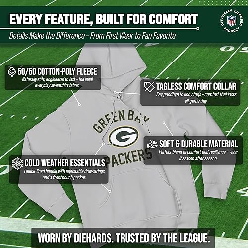 Miniatura 375 de Team Fan Apparel - Sudadera con capucha para adultos de NFL Gameday, mezcla de algodón y vellón de poliéster, abrígate y representa a tu