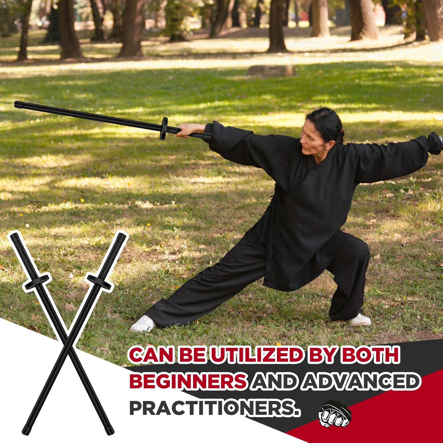 2 Pcs 33.5 Inches Foam Swords Practice Padded Sparring Sword Training Kendo Sticks Bokken for Adults Martial Arts Fighting Fencing Samurai Karate Ninja