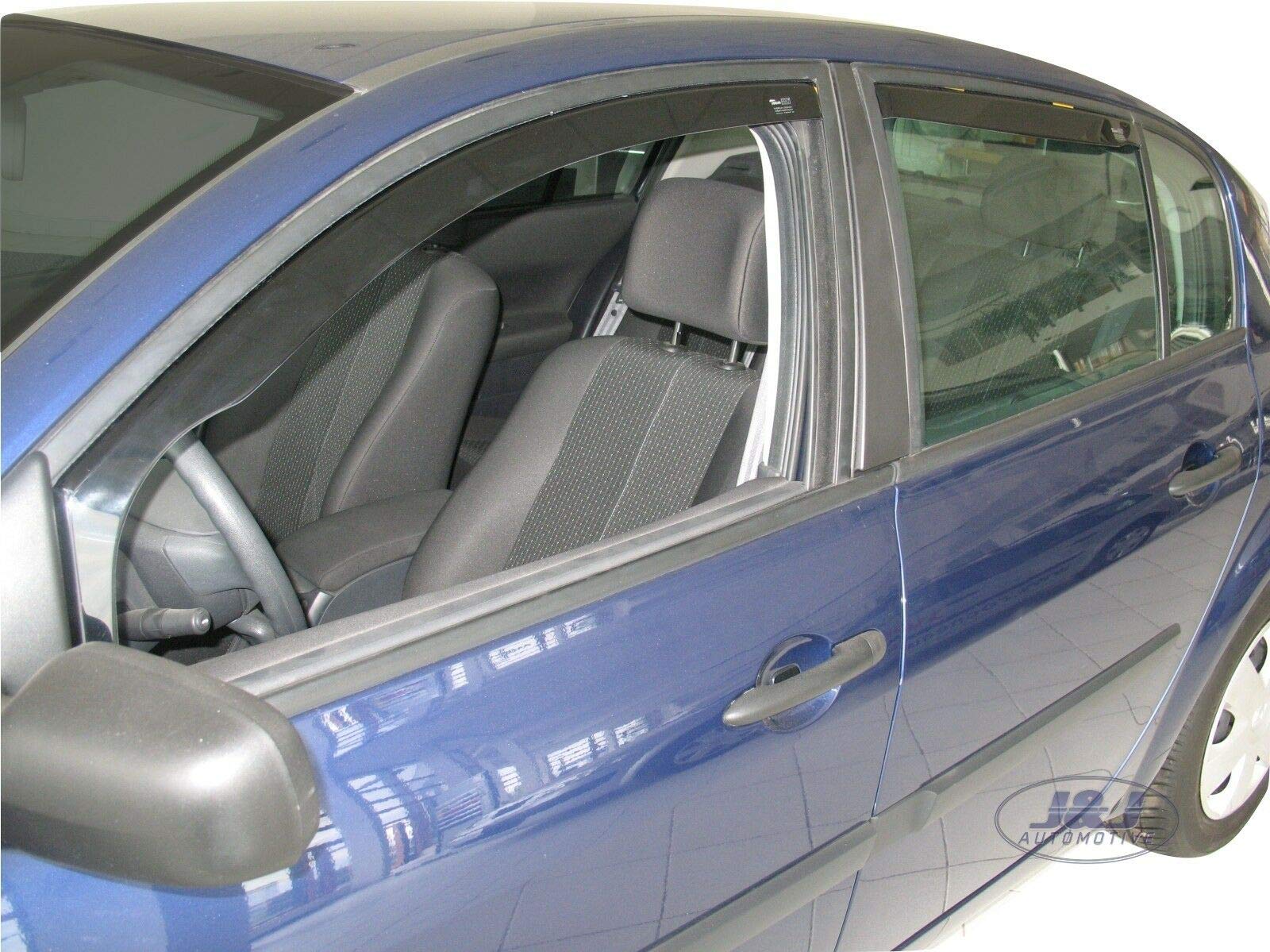 J&J AUTOMOTIVE Windabweiser passend für Renault Megane 2 4-Türer Limousine 2002-2008 4tlg, Heko Regenabweiser Vorne Hinten Getönt Dunkel Passform