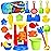 Beach Toys, 19 Piece Sand Toys Set Kids Sandbox Toys Includes Water Wheel Beach Tool Kit Bucket Watering Can Molds with Mesh Bag for Kids Ages 3-13