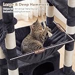 Gitelsnour Cat Tree for Indoor Cats Large Adult, 74" Cat Tower for with 3 Big Platforms, 2 Baskets, 2 Condos, Multi-Level Cat Scratching Posts, Smoky Gray GCT030G
