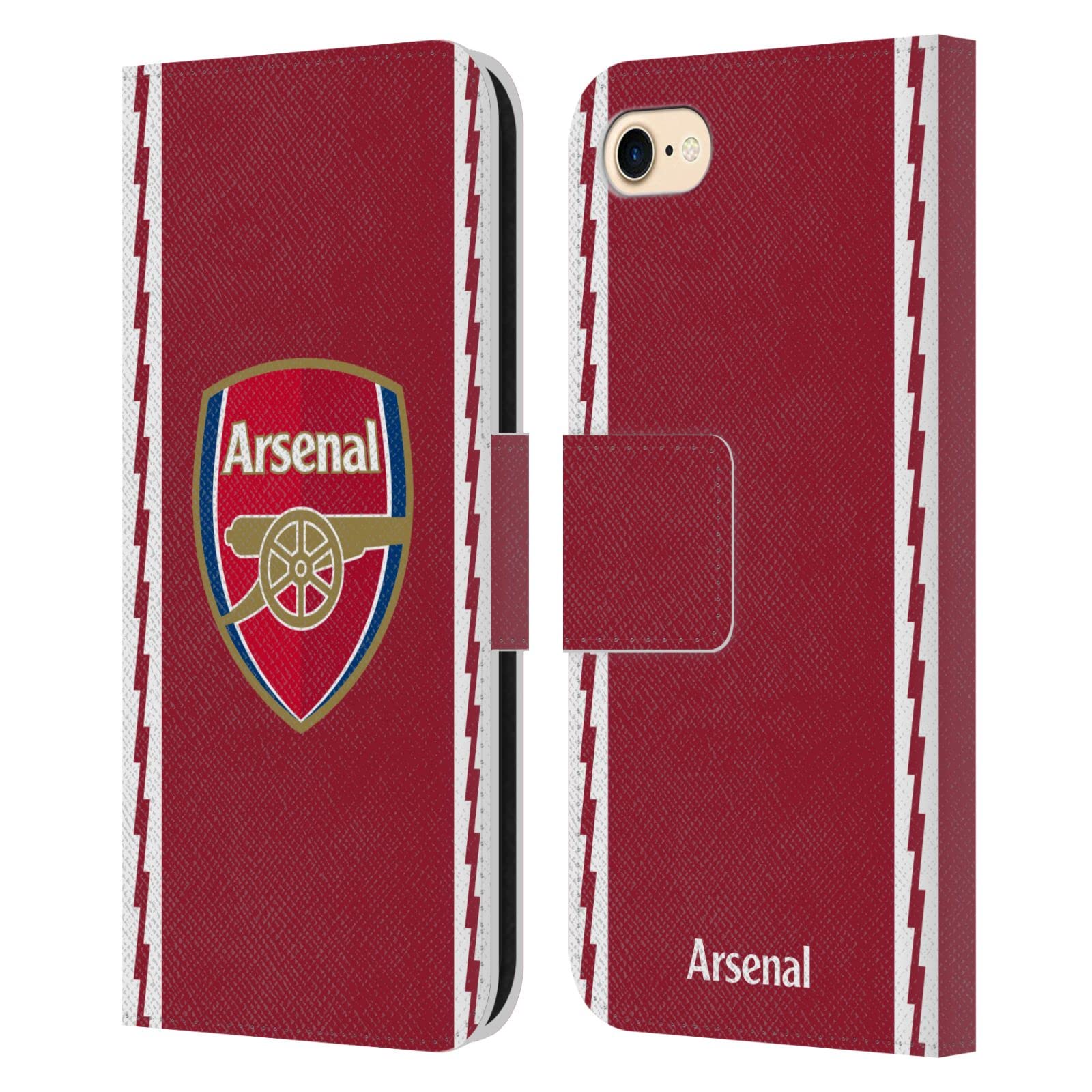 Head Case Designs Officially Licensed Arsenal FC Home 2022/23 Crest Kit Leather Book Wallet Case Cover Compatible With Apple iPhone 7/8 / SE 2020 & 2022