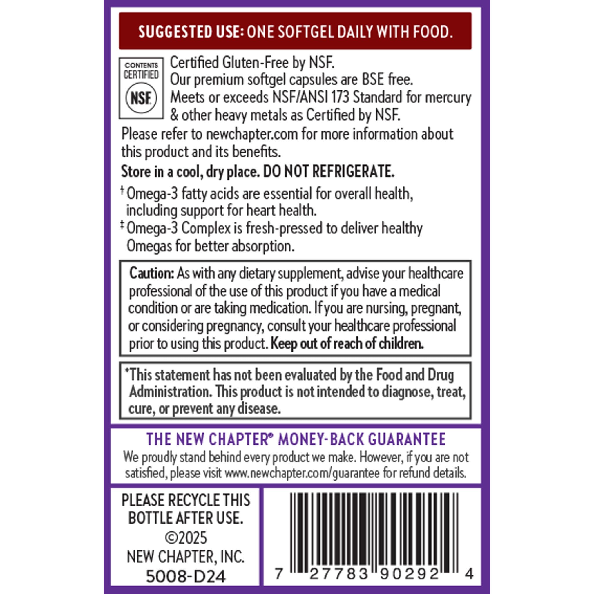 New Chapter Omega-3 Complex Fish Oil Supplement, 30 Count — Amazon image 8