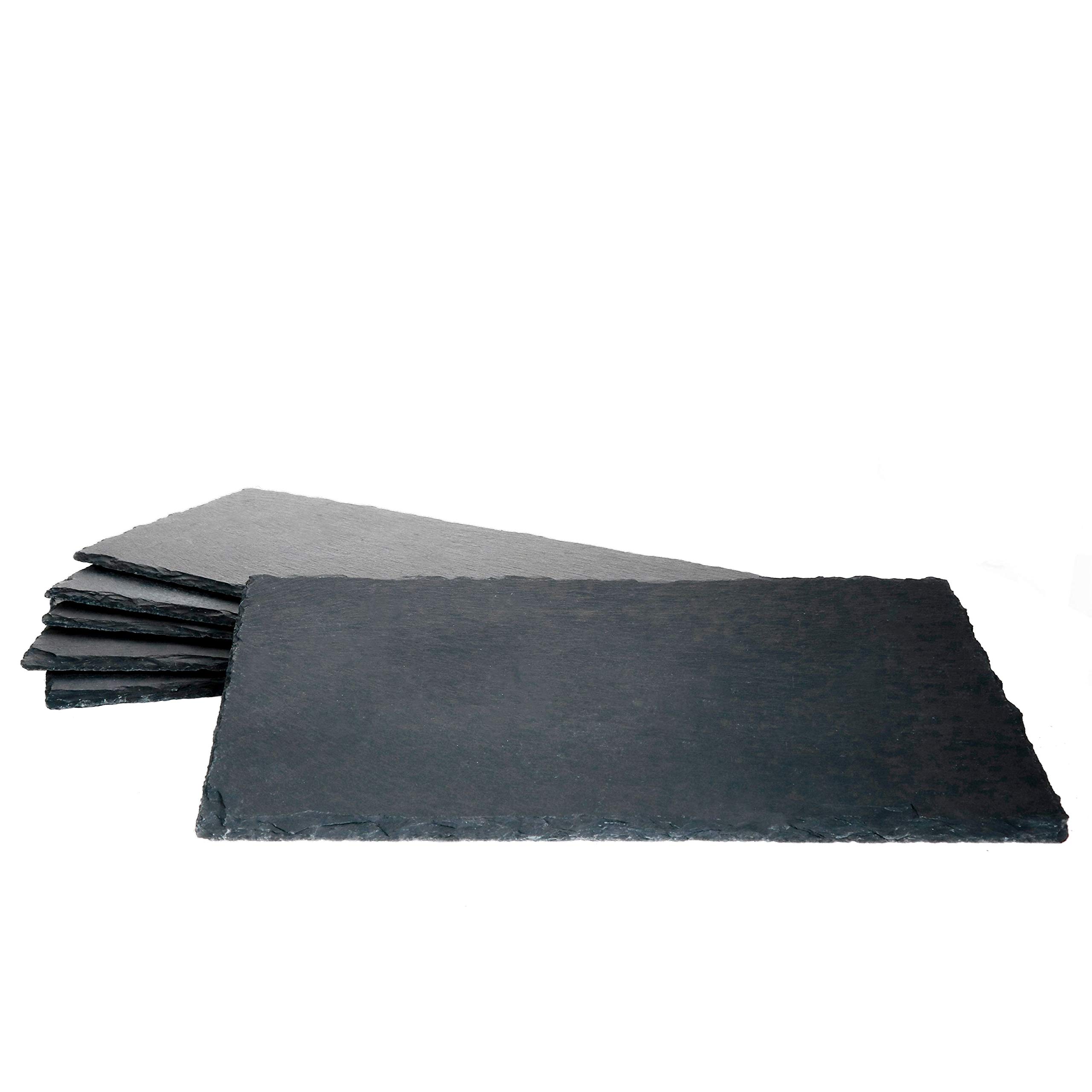 MamboCat Lot de 6 plaques en ardoise Noir 17 x 34 cm