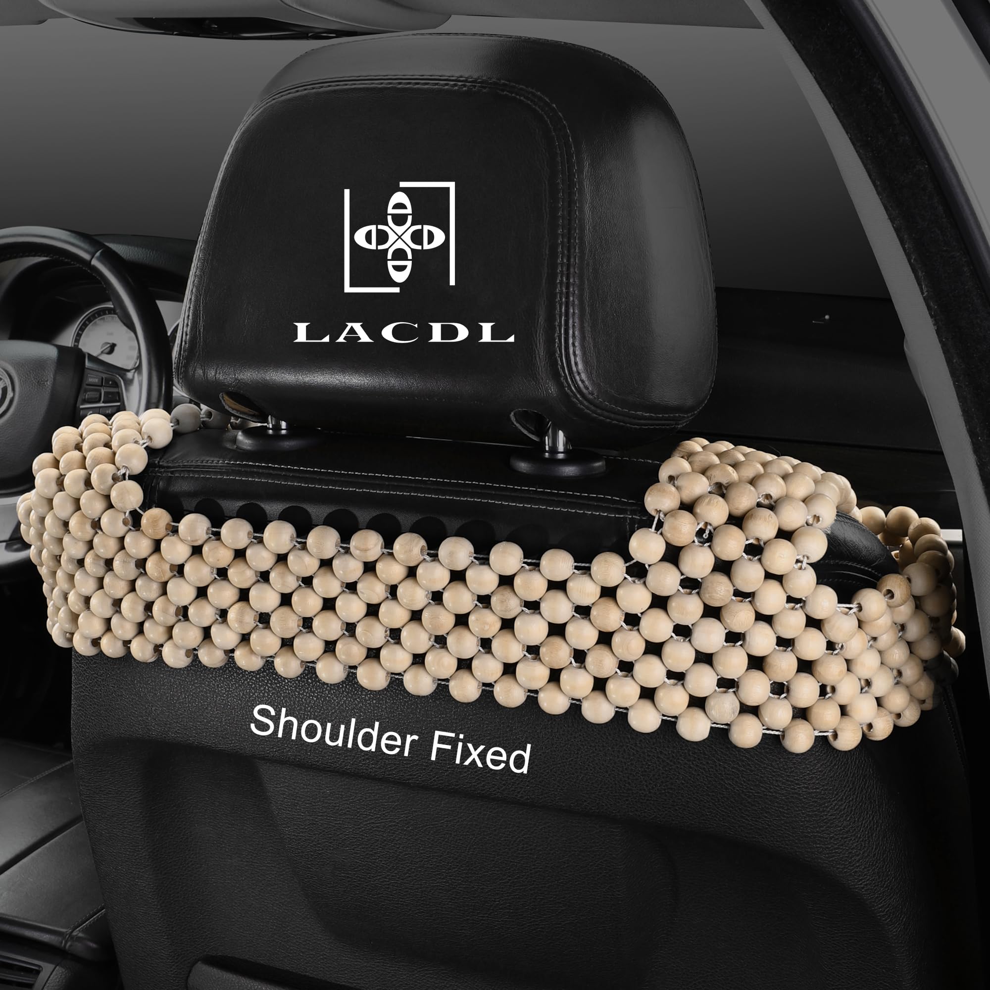 LACDL Coprisedili per auto con perline, cuscino per sedile in perline di legno naturale per camion, tappetino di raffreddamento per sedile ventilato estivo automobilistico, in legno Jeep massaggiante