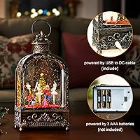 Vista 4 de Cascanueces Globos de Nieve Navideños Linterna Globo de Nieve Navideño con Música Escena de Soldado Cascanueces Bailarín, Temporizador 6H, Linterna