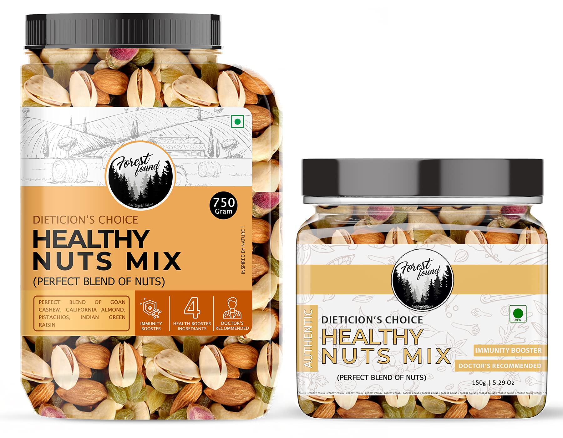 Forest Found Healthy Nut Mix- Nuts And Dry Fruits Trail Mix Of 4 Dry fruits (Cashew, Almonds, Long Raisin, Pistachios) (900 gm) (B093FSPMTR) Amazon Price History, Amazon Price Tracker