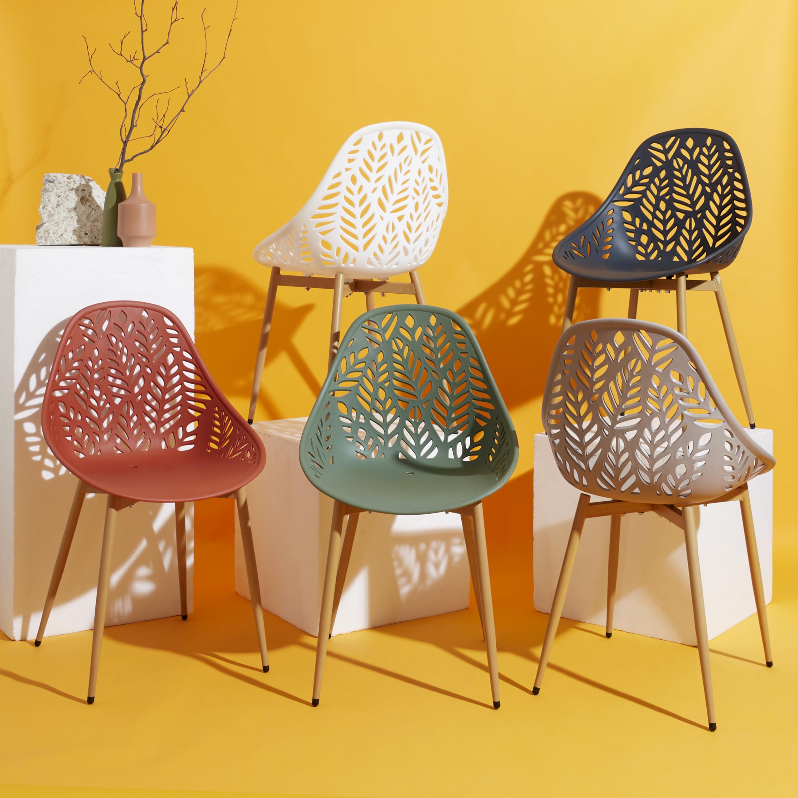 HOME DECO FACTORY Lot de 4 Chaises Lucena Mobilier d'Extérieur Gris
