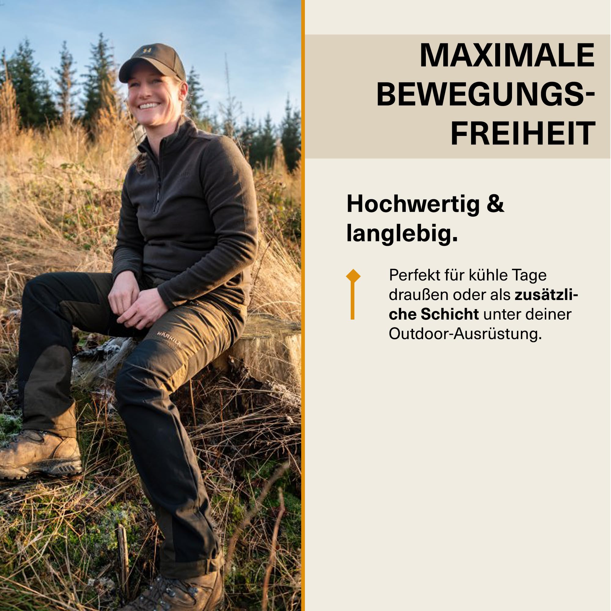 Härkila Herren Fleecepullover, Troyer, Ideal für alle Outdoor-Aktivitäten und zum Wandern, Shadow Brown