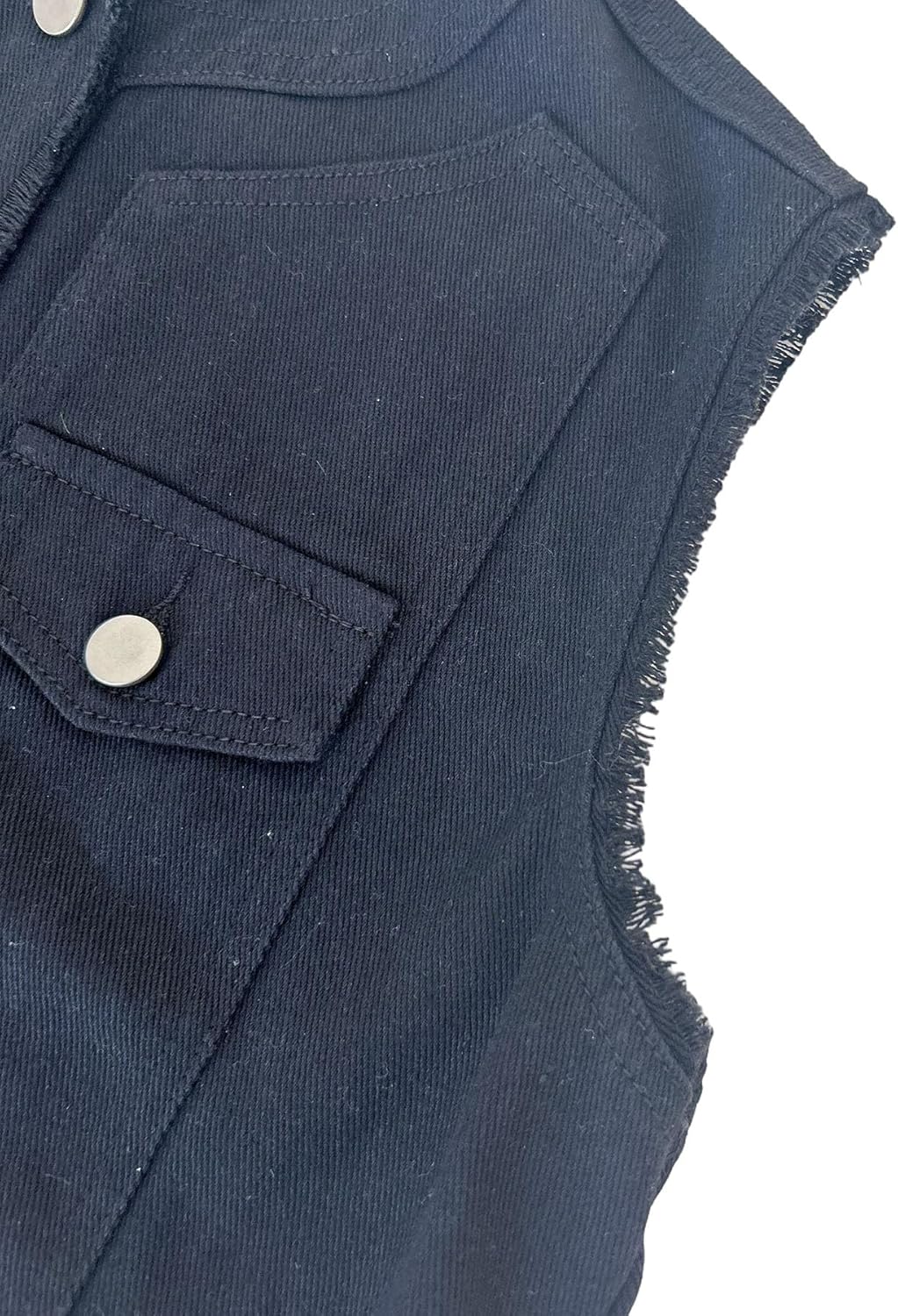 Women's Sleeveless Denim Vest O Neck Button Down Jean Waistcoat Jacket Collarless Candy Tops - Image 8