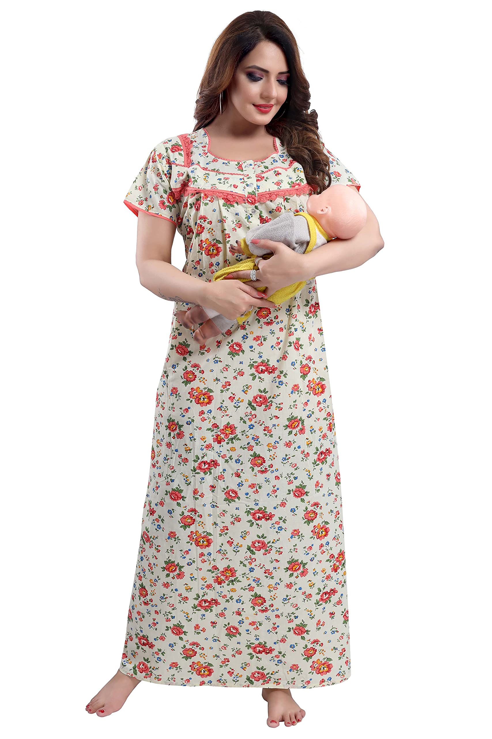 Soulemo Women Cotton Maxi Nighty-picture-32
