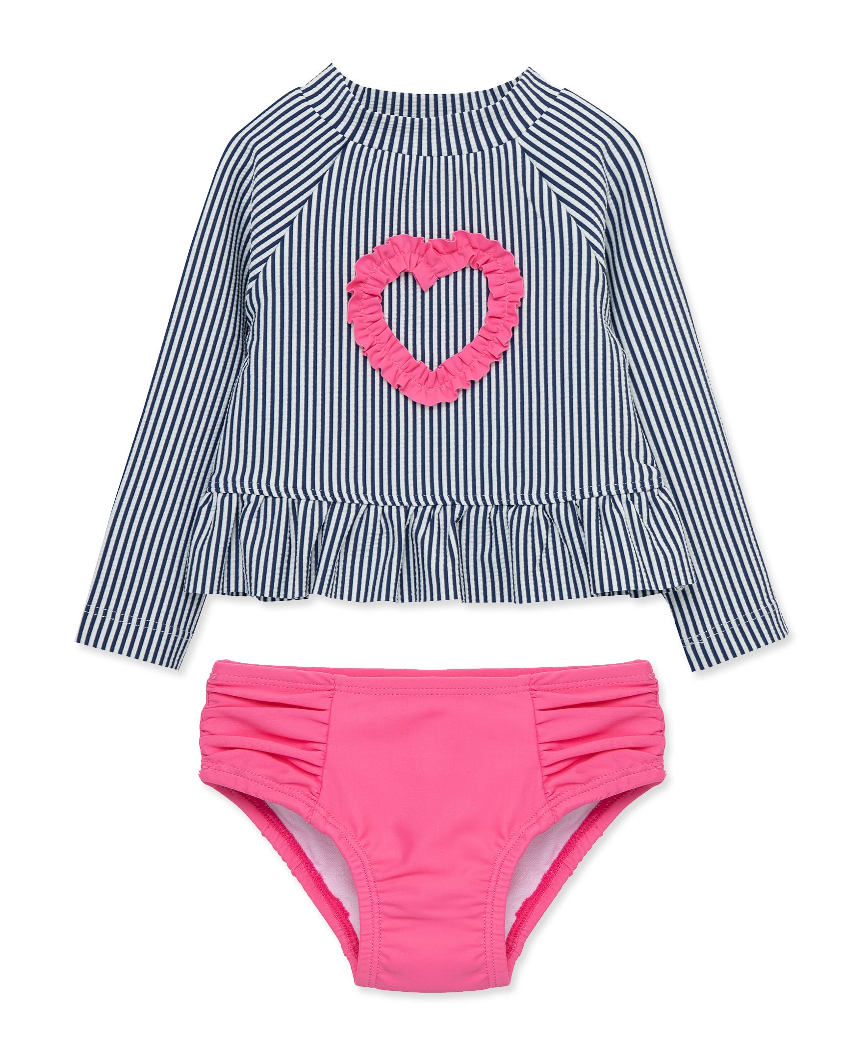 Little Me Baby Girls' Little Girls' Two-piece UPF+ 50 Sun Protection Rash Guard Set