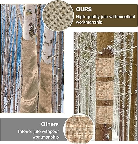 Miniatura 6 de Bolsas de arpillera de 13.8 pulgadas x 32.8 pies, protectores de plantas para invierno, cubiertas de arpillera para plantas, protección contra