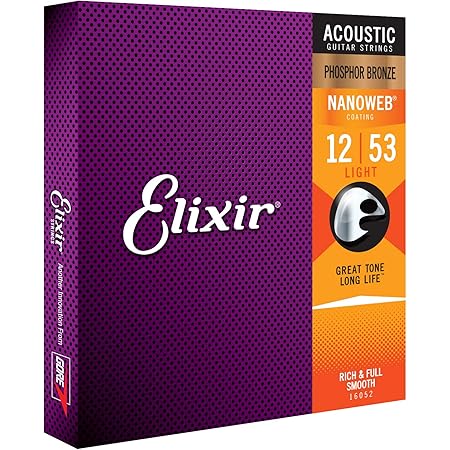Amazon Co Jp Elixir エリクサー アコースティックギター弦 Nanoweb フォスファーブロンズ Light 012 053 国内正規品 楽器 音響機器