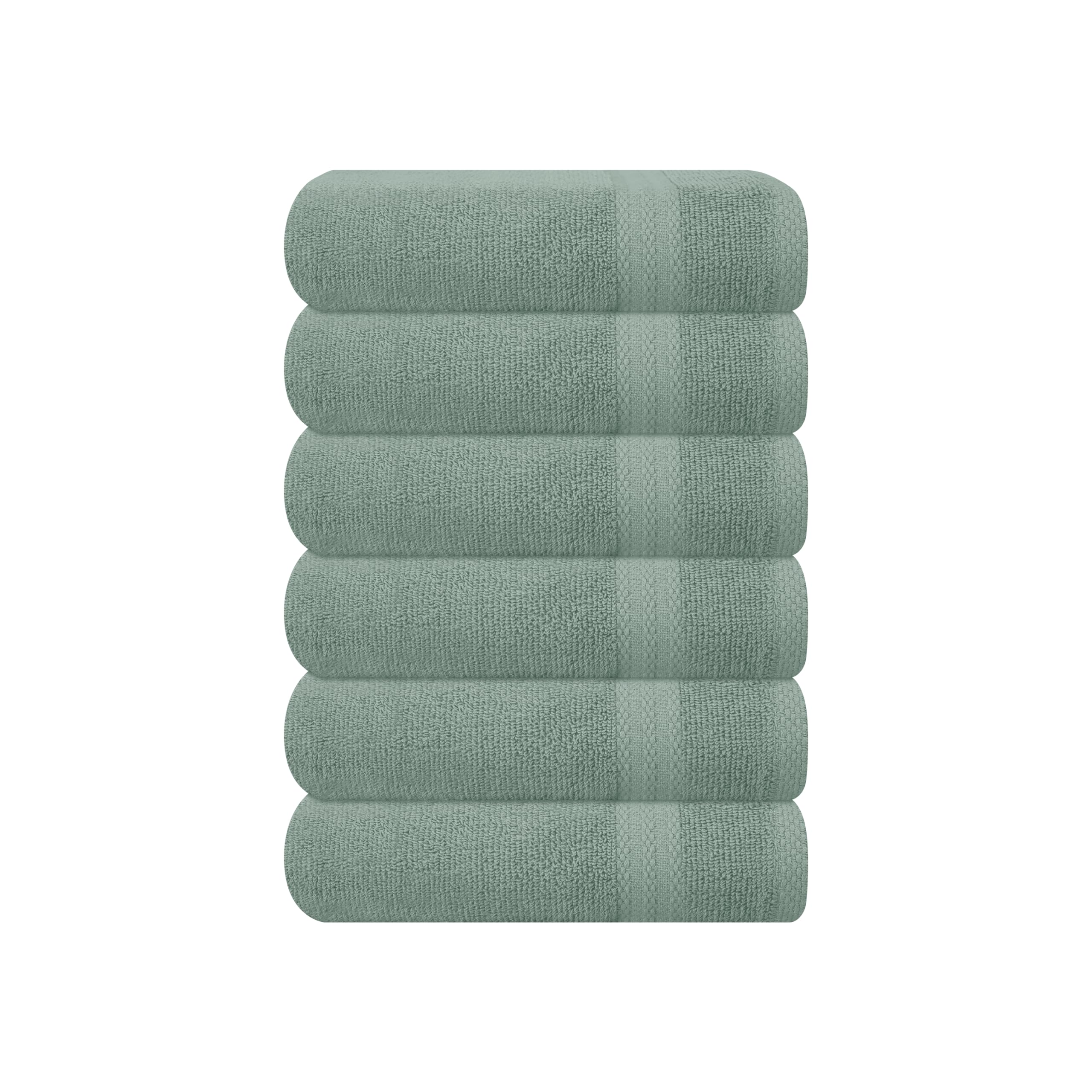 GLAMBURG Ultra Soft 6-Piece Hand Towel Set 16x28-100% Ringspun Cotton - Durable &amp; Highly Absorbent Hand Towels - Ideal for use in Bathroom, Kitchen, Gym, Spa &amp; General Cleaning - Jade