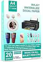 Carta Per Decalcomania Waterslide | Per Stampante Laser | 3 Fogli A4 | Base Trasparente - Foto 7