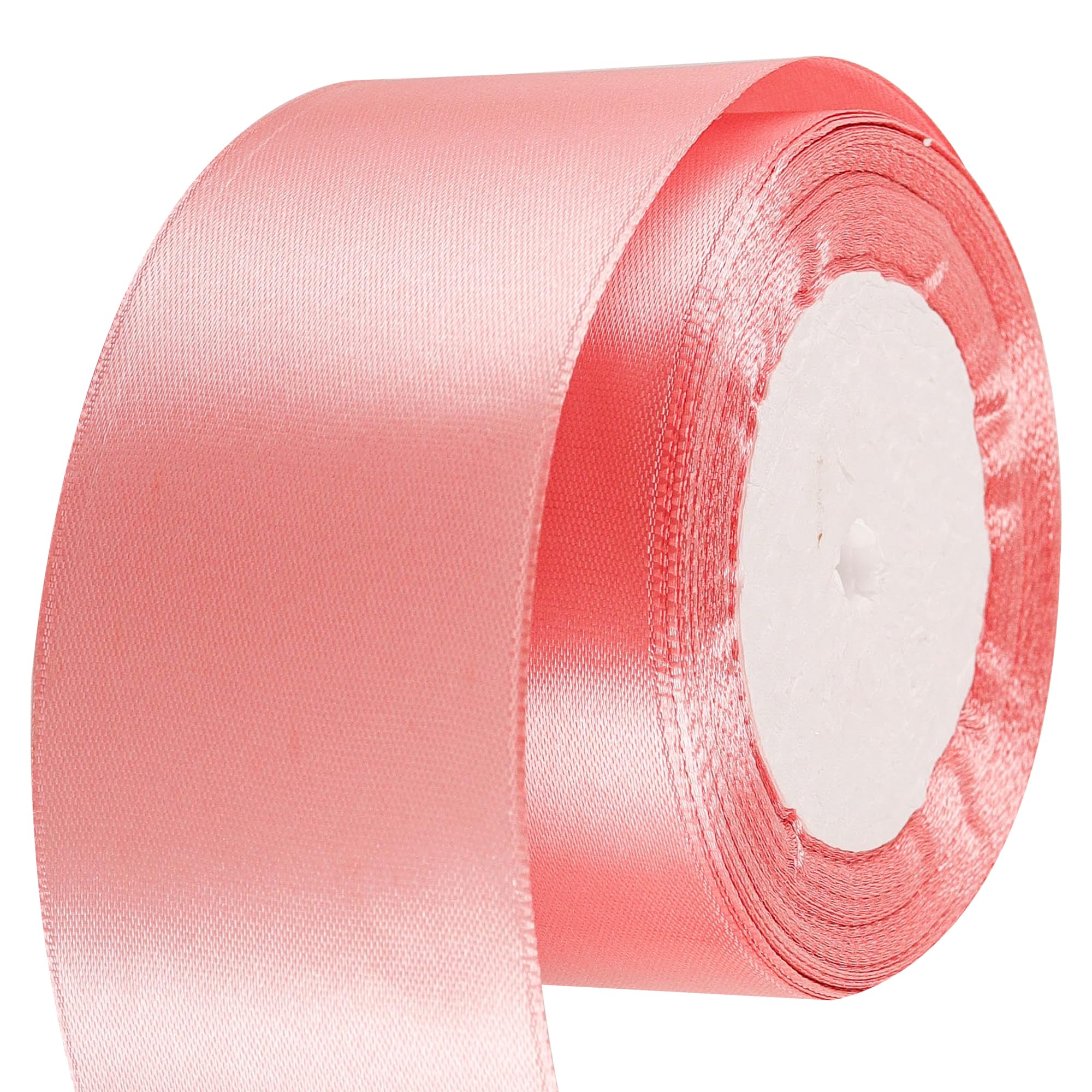 50mm Wide White Ribbon Thick Wedding Car Ribbon 22m, 2 inch Thick White Satin Ribbon for Gift Wrapping Wedding Car Christmas Birthday Cake Hair Bow Florist Bouquet Crafts Decorations — view 166