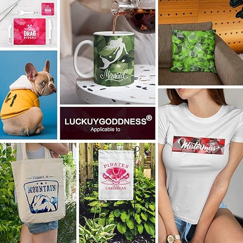 Vista 49 de Lucky Goddness - Hojas de transferencia, 12 piezas de 12 x 4.5 pulgadas, patrón geométrico, papel de sublimación de transferencia de calor