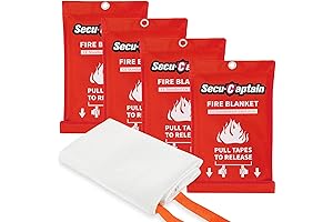 SecuCaptain 4-Pack Emergency Fire Blanket for Home and Kitchen