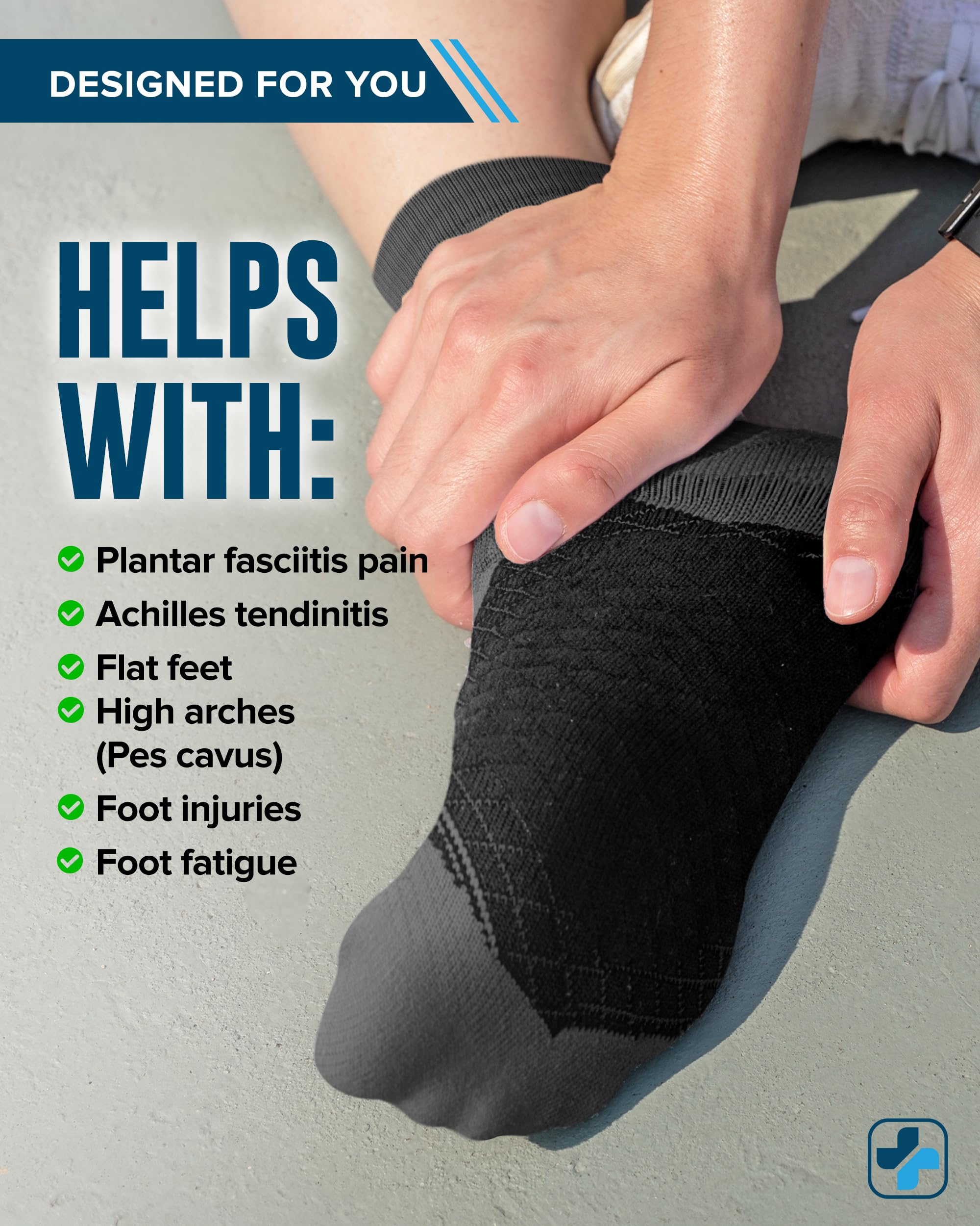 Doctor's Select Kompressionssocken für Plantarfasziitis, Achillessehnenentzündung und Plantarfasziitis, 2 Paar