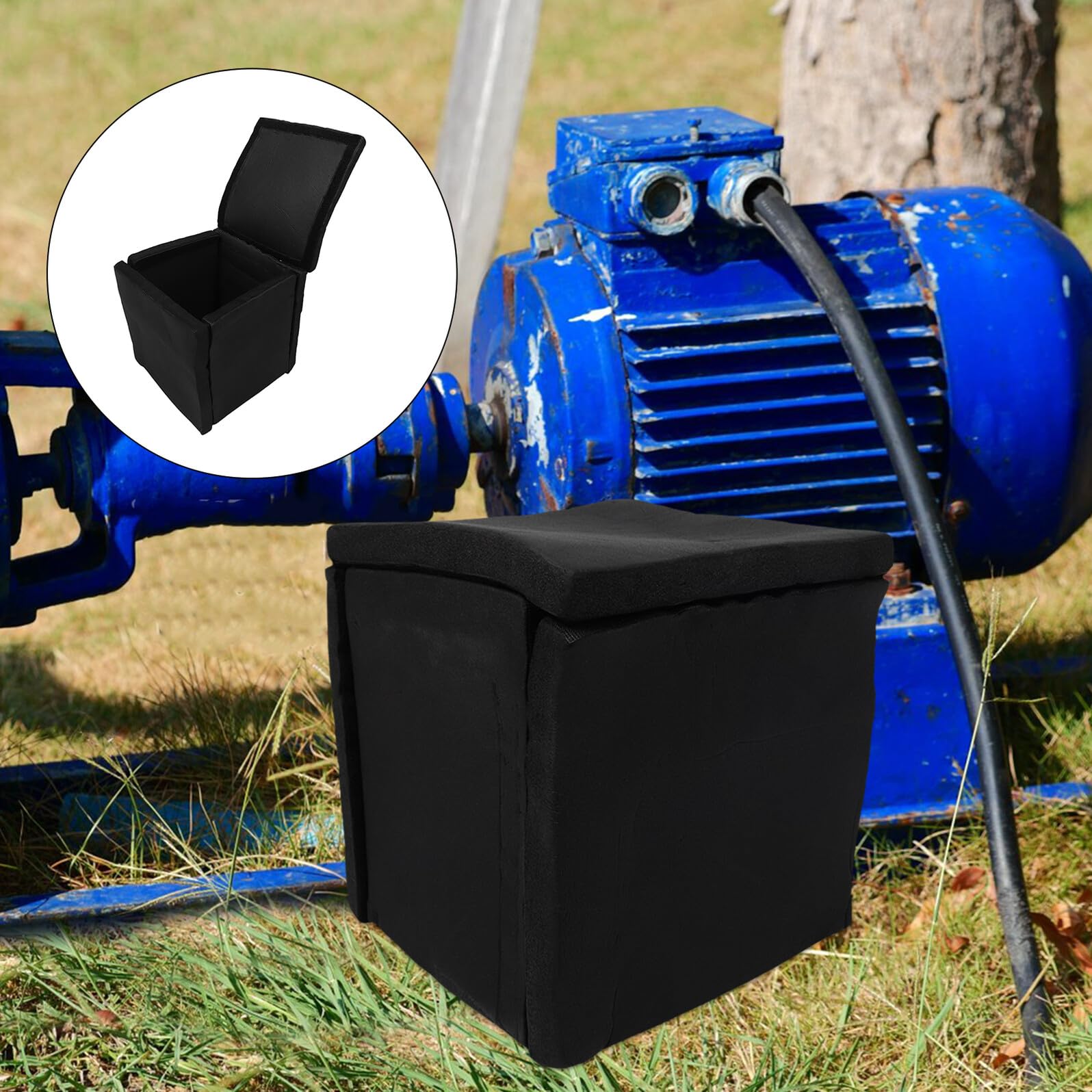 SHINEOFI Caja Insonorizada Industrial para Bombas de Agua y Generadores Pequeños, Escudo Reductor de Ruido de Esponja Negra 25X20X25 CM, Adecuada para Ambientes de Trabajo y Exteriores