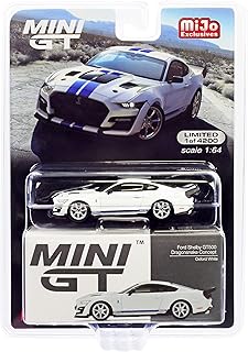 Truescale Miniatures Shelby GT500 Dragon Snake Concept Oxford White w/Blue Stripes & GraphicsEd to 4200 pcs 1/64 Diecast Model Car by True Scale MGT00318