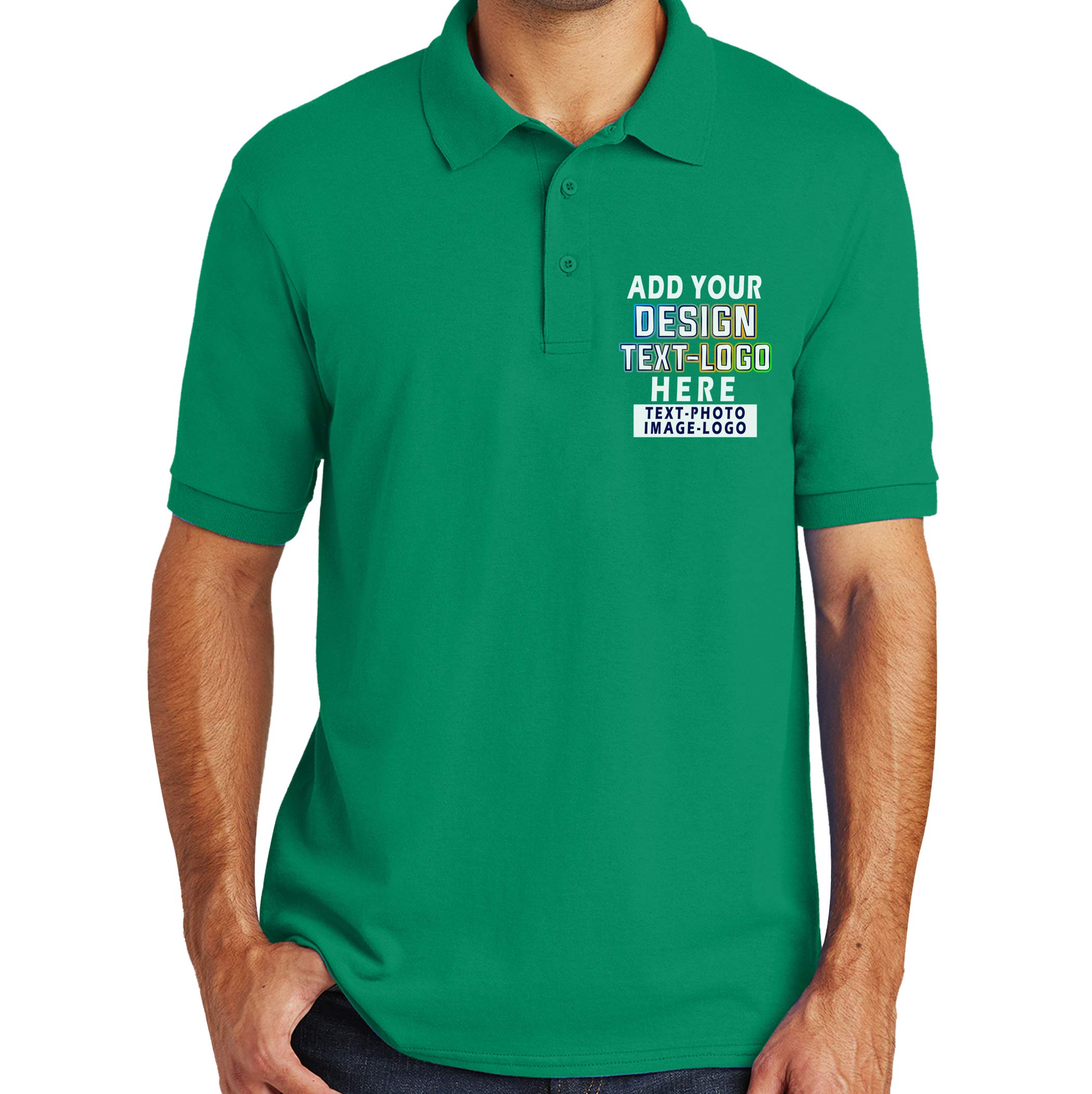 Custom Shirts Add Your Design Text Logo Photo for Men Personalized Polo T-Shirt