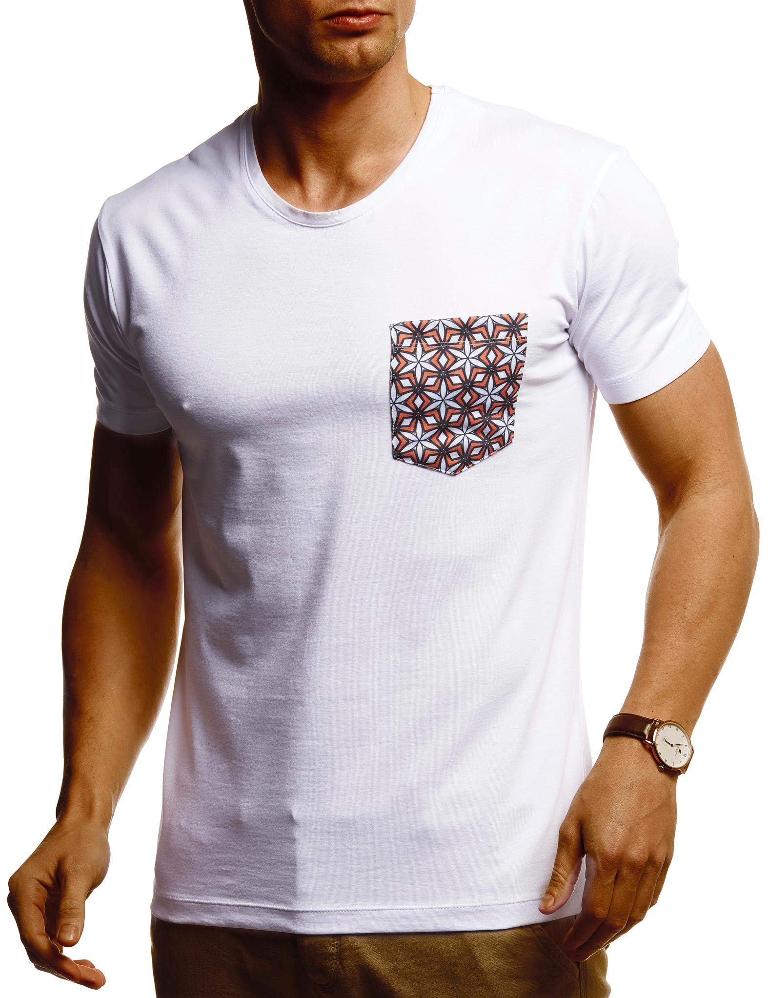 Leif Nelson LN4955 Men's Summer T-Shirt Crew Neck Slim Fit Cotton Content Cool White Black Basic Men's T-Shirt Crew Neck Boys Short Sleeve O-Neck Short Sleeve Top Long