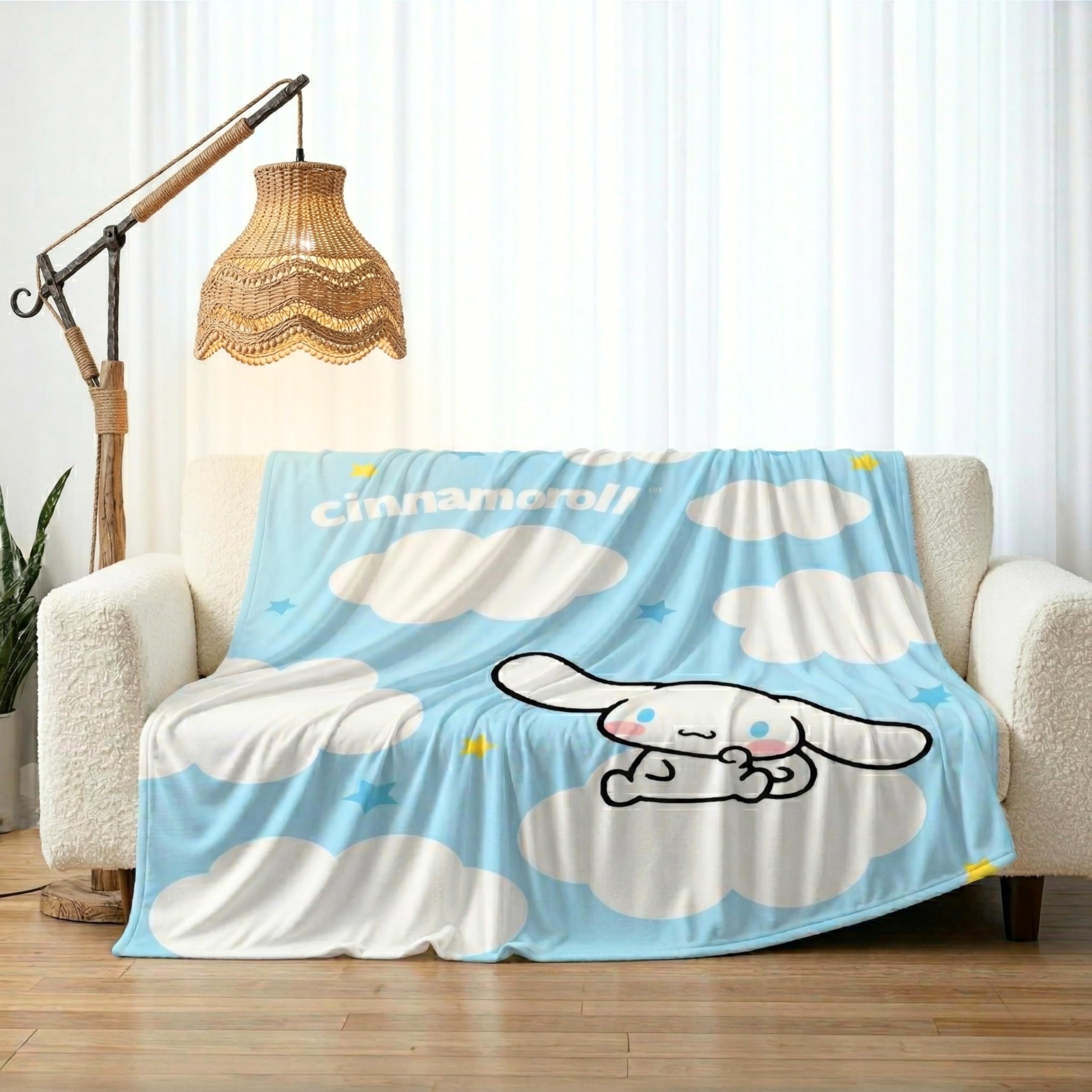 Franco Collectibles Cinnamoroll Bedding Super Soft Cozy Blanket, 62 in x 90 in, (Officially Licensed Product)
