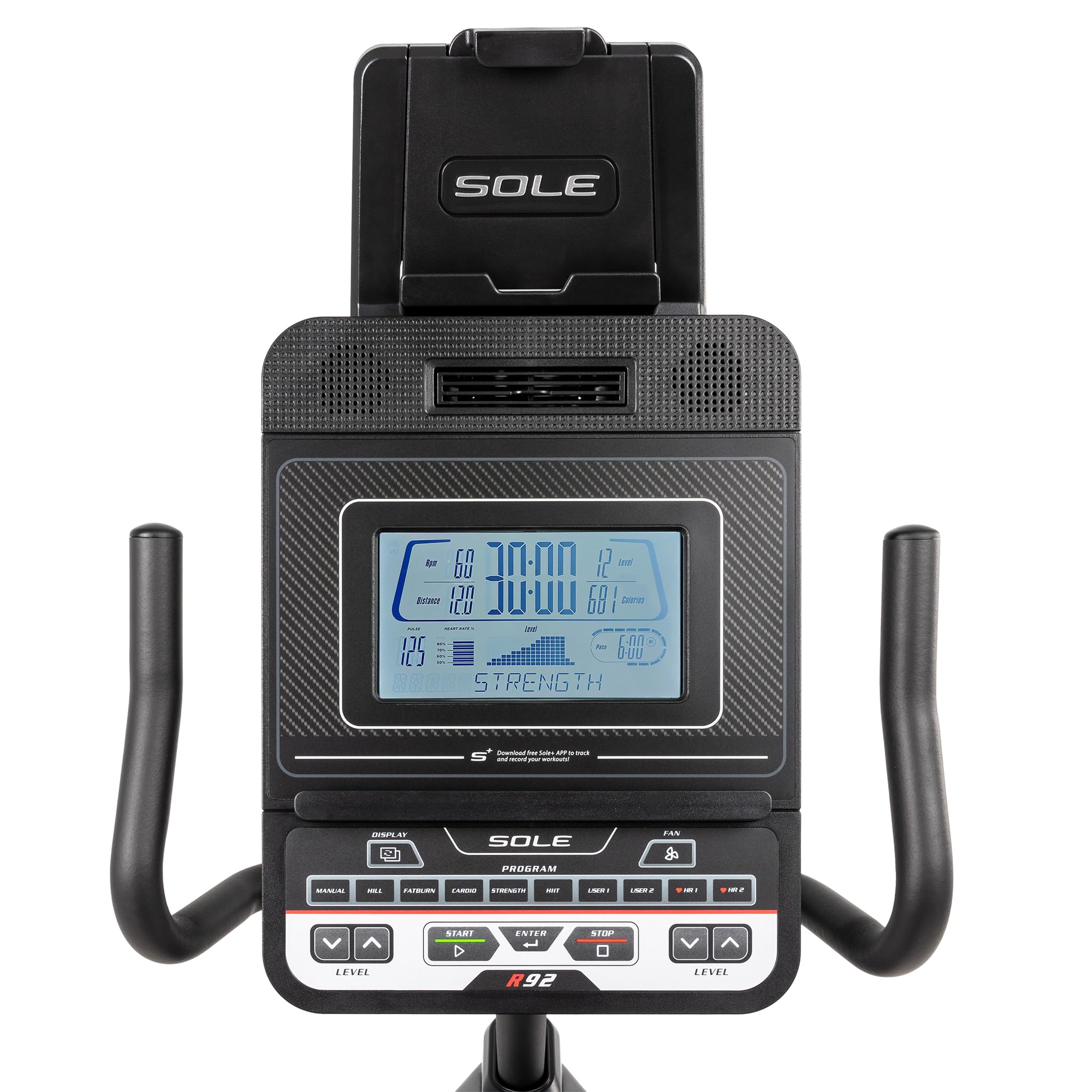 HAMMER Liegeergometer R92 – Recumbent Bike elektrisch, gelenkschonend, 10 Trainingsprogramme, 12 kg Schwungmasse, Heimtrainer mit Sitz & Rückenlehne, Pulsmessung, Fitnessgerät für Zuhause