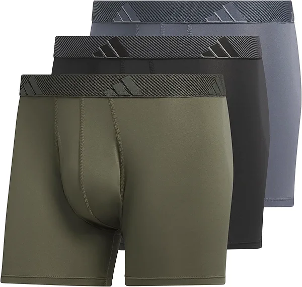 adidas Men's Stretch Cotton Boxer Brief Underwear (3-Pack) -2020